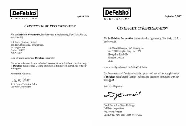 Defelsko Positector 6000 NAS1塗層測厚儀代理證書